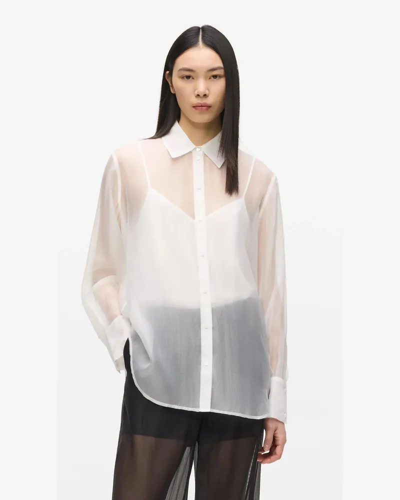 Karl Lagerfeld Organza-bluse, Damen, Weiss, Größe Weiss