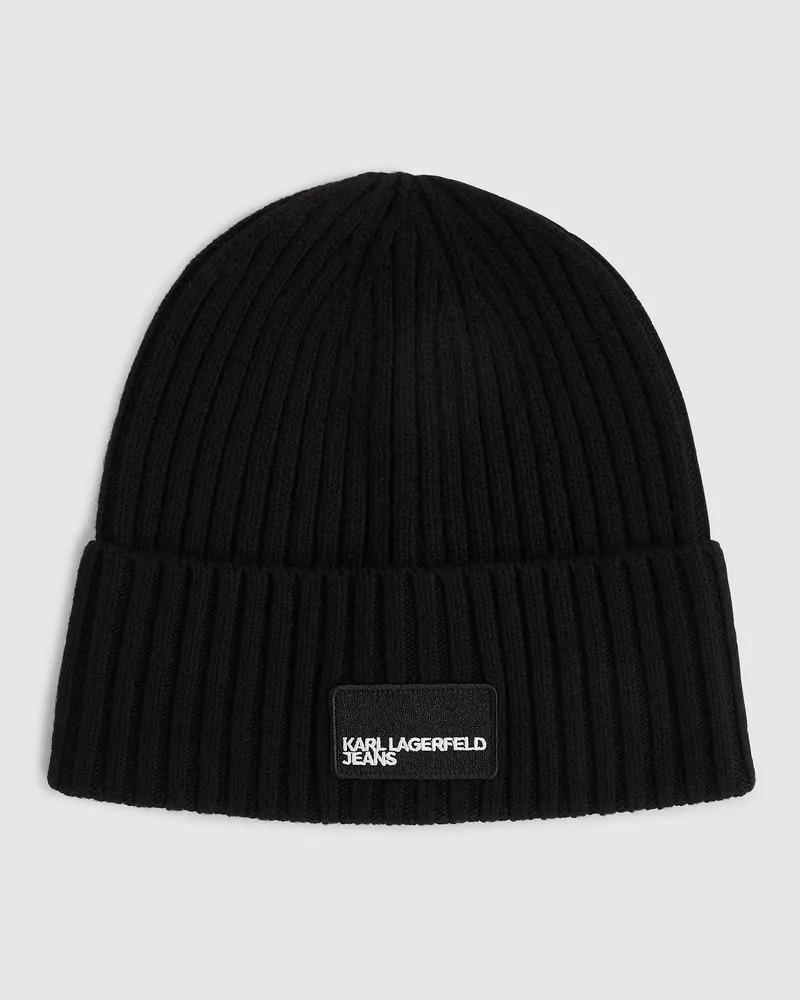 Karl Lagerfeld Mütze Mit Logoaufnäher, Herren, Schwarz, Größe Schwarz