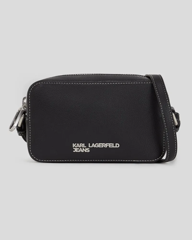 Karl Lagerfeld Kameratasche Mit Logo Aus Metall, Damen, Schwarz, Größe Schwarz