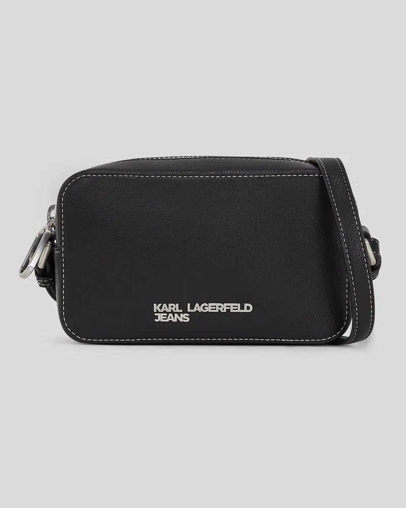 Karl Lagerfeld Kameratasche Mit Logo Aus Metall, Frau, Schwarz, Größe Schwarz