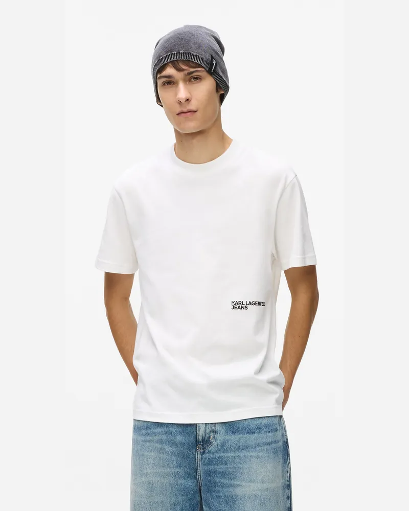 Karl Lagerfeld Digitalisiertes Karl-t-shirt, Herren, Weiss, Größe Weiss