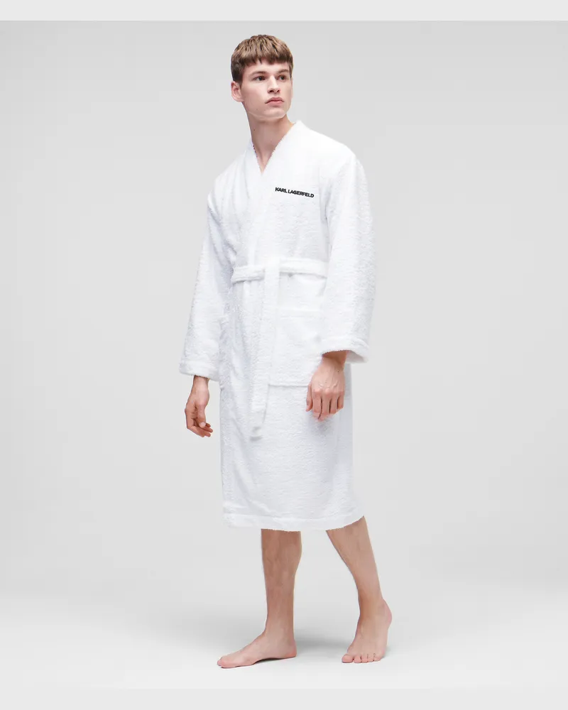 Karl Lagerfeld Ikon Bademantel, Mann, Weiss, Größe Weiss