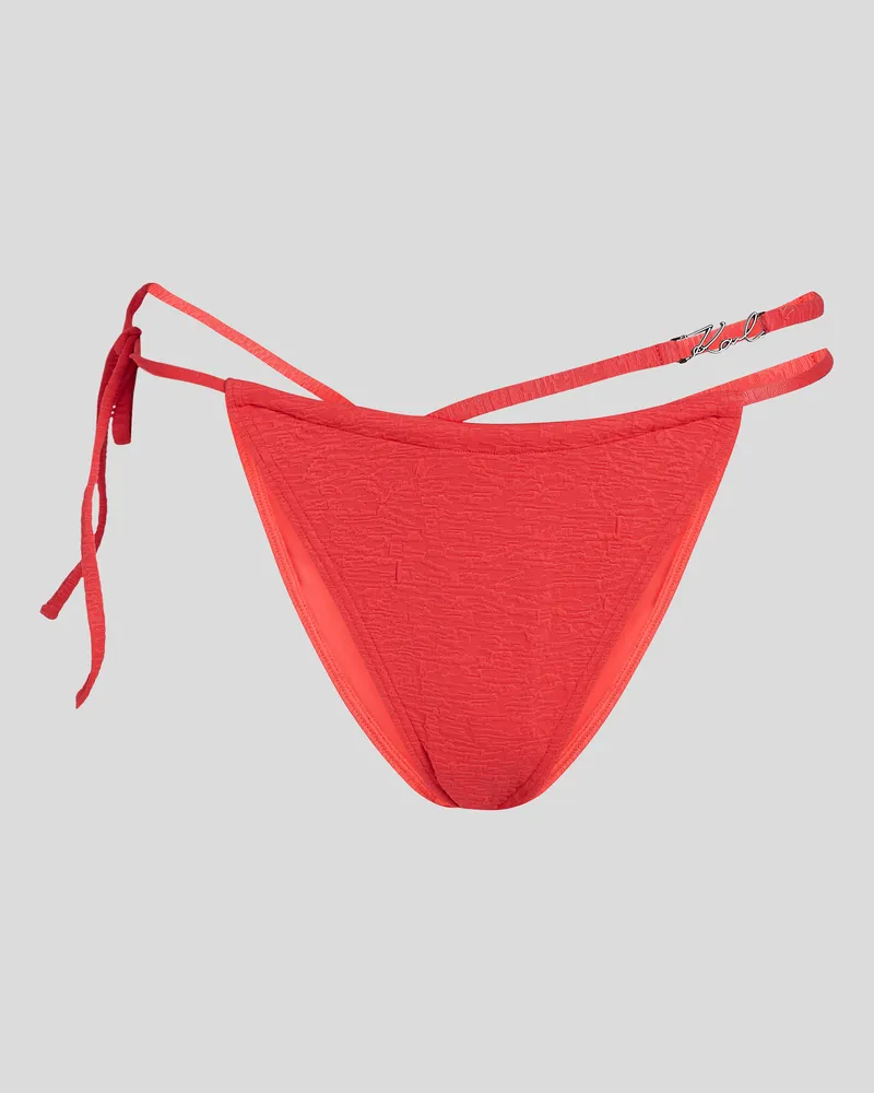 Karl Lagerfeld Texturiertes Tanga-bikini-höschen, Frau, Hibiskus, Größe Hibiskus