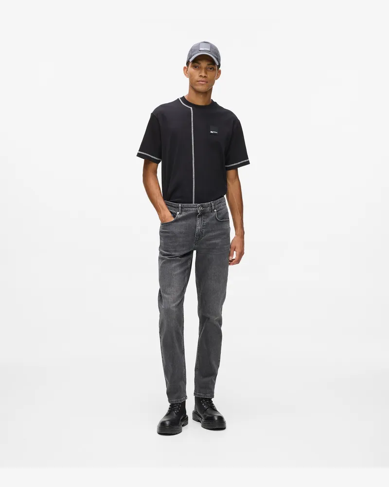 Karl Lagerfeld Gewaschene Slim-fit-jeans, Herren, Gewaschenes Schwarz, Größe Gewaschenes