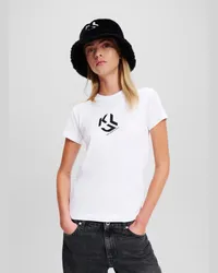 Karl Lagerfeld Klj monogram T-shirt, Frau, Weiss Weiss