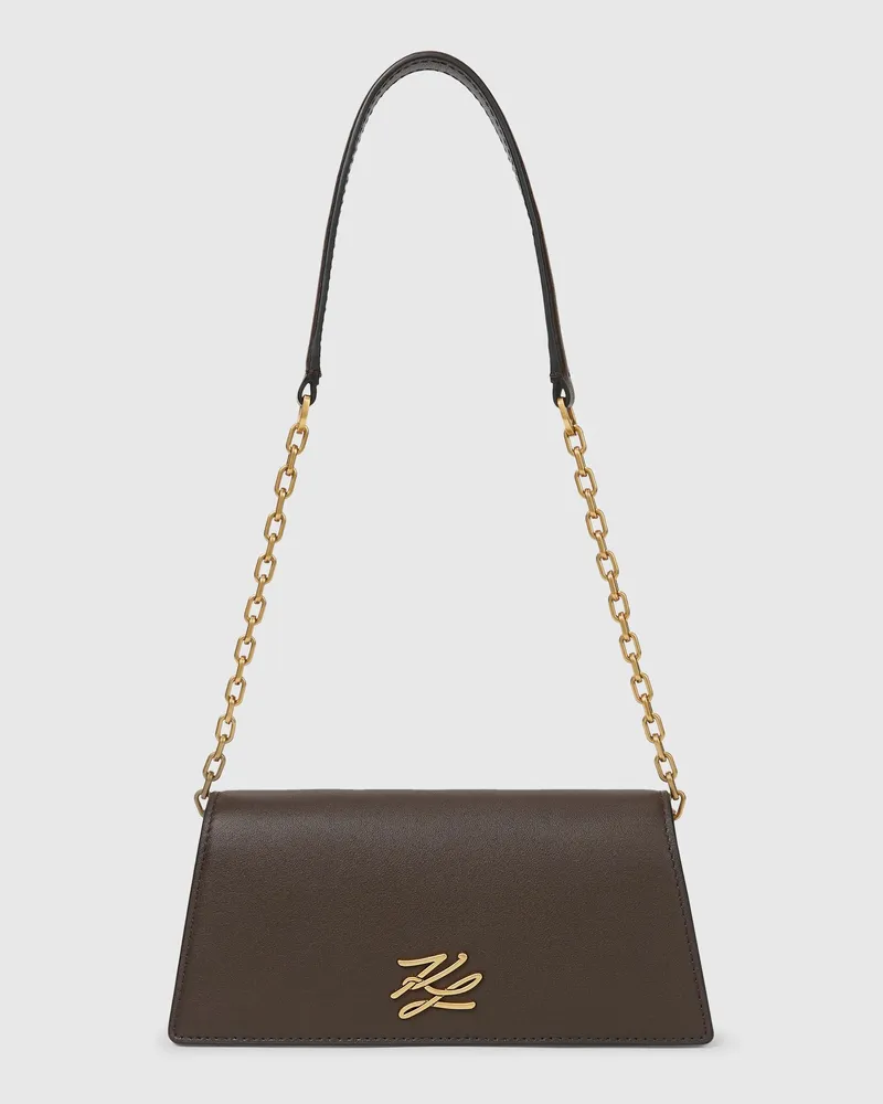 Karl Lagerfeld K/autograph Mini-schultertasche Mit Überschlag, Female, Tobacco, Size Brown