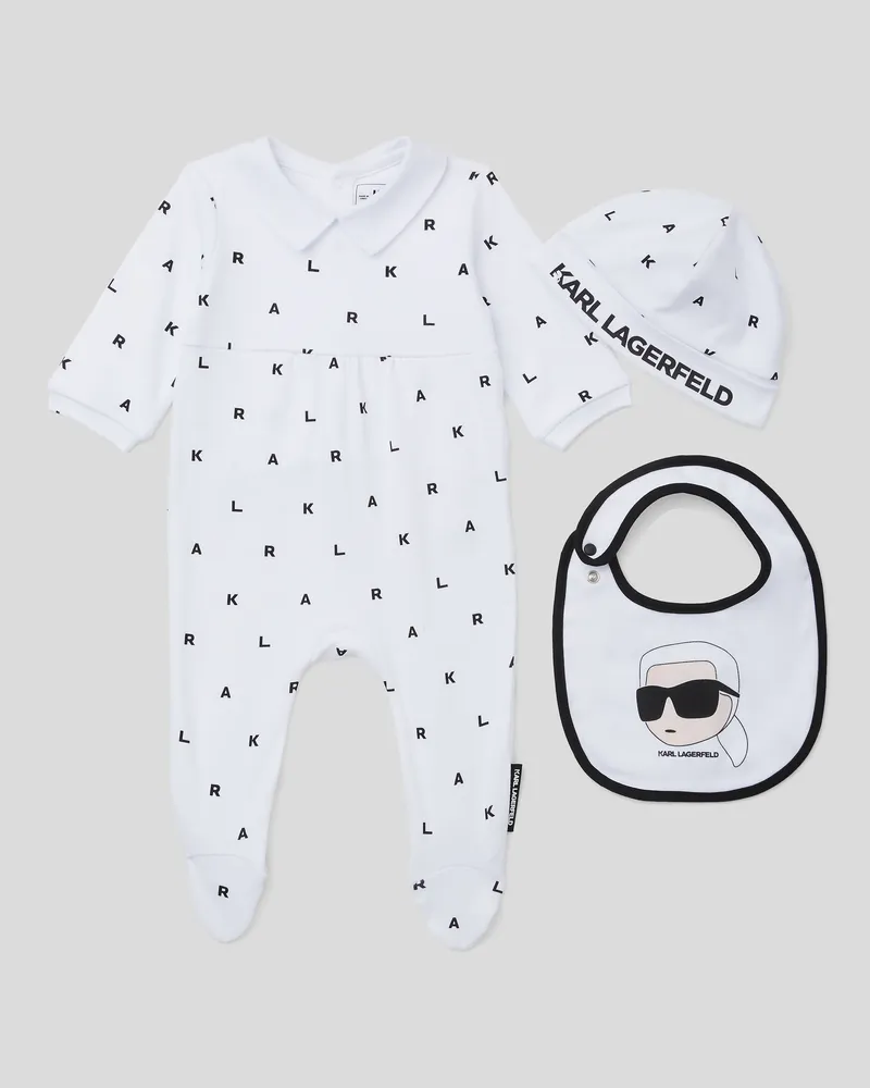 Karl Lagerfeld Baby Ikon Pyjama-set, unisex, Weiss/Schwarz, Größe Weiss