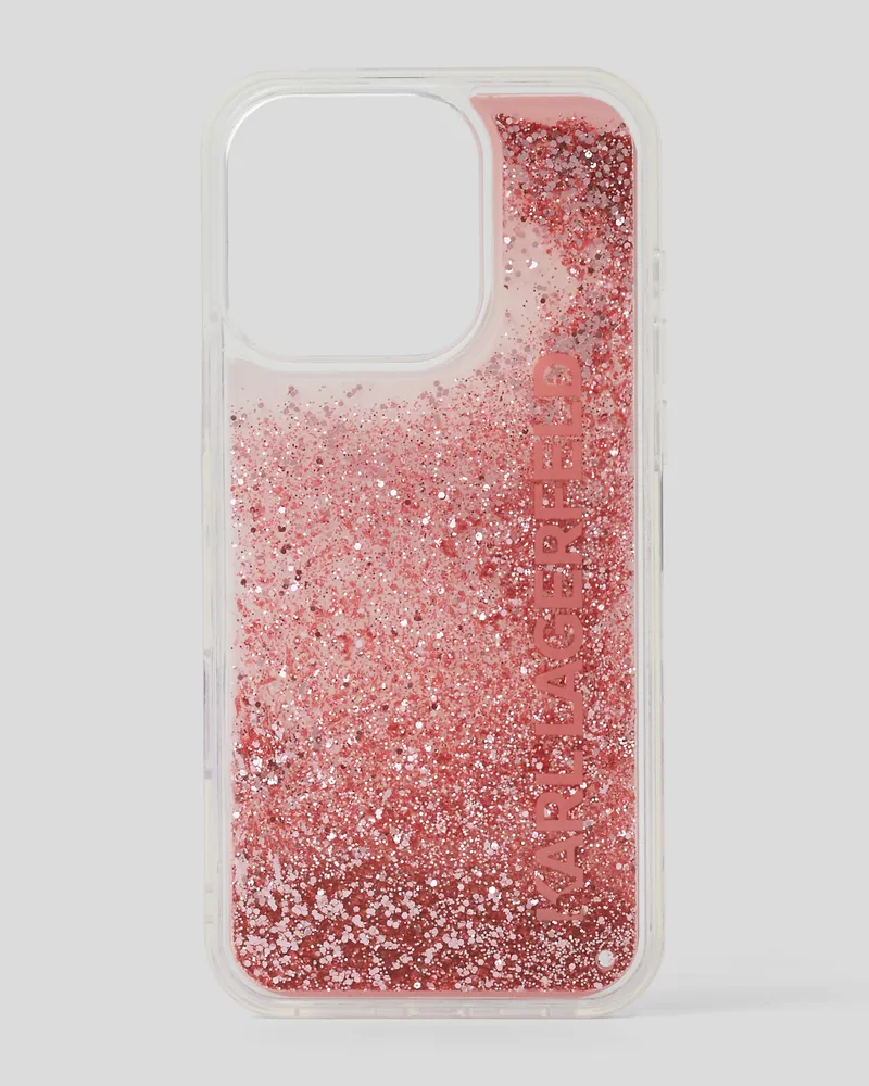 Karl Lagerfeld Glitzernde Schutzhülle Für Iphone 16 pro Mit Logo, Frau, Pink, Größe Pink