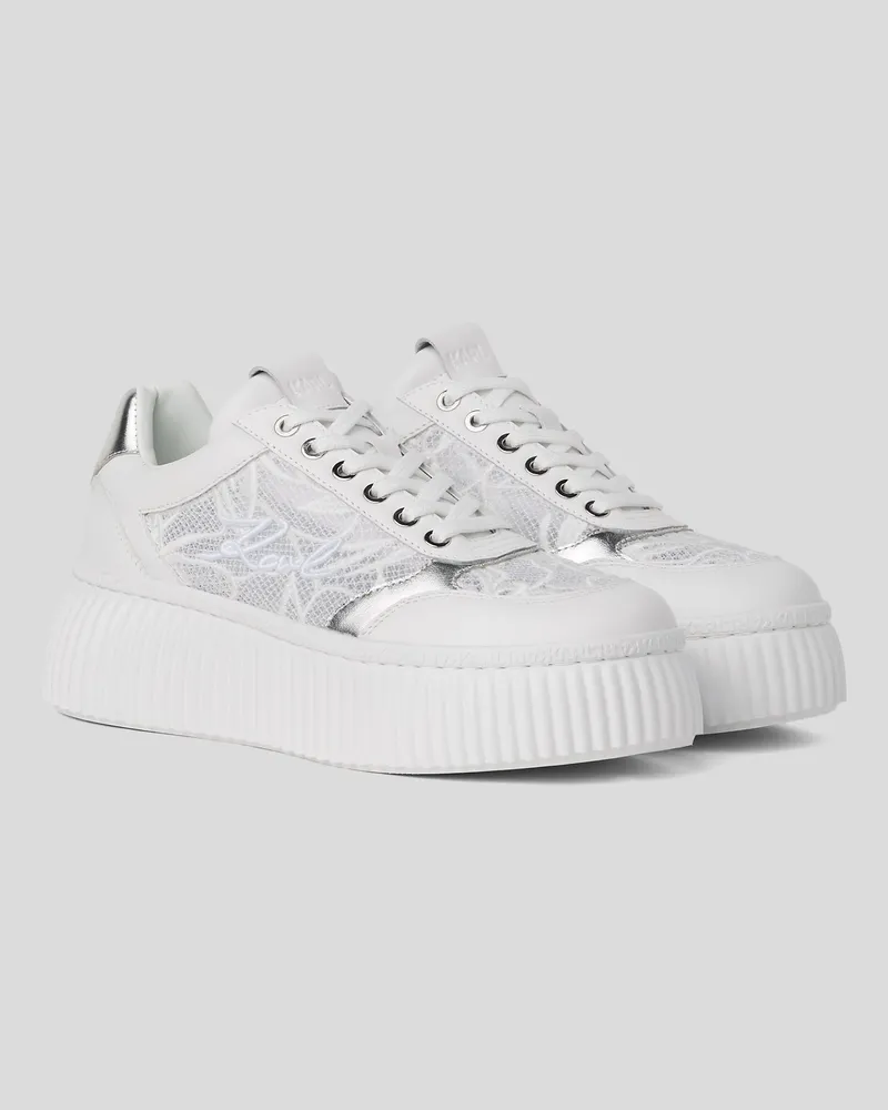 Karl Lagerfeld Signature Kreeper Orchideen-sneakers, Damen, Weiss, Größe Weiss