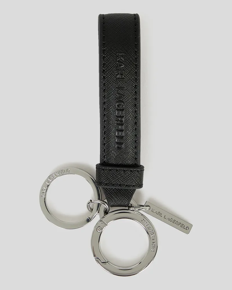 Karl Lagerfeld K/essential schlüsselanhänger Aus Leder, Mann, Schwarz, Größe Schwarz