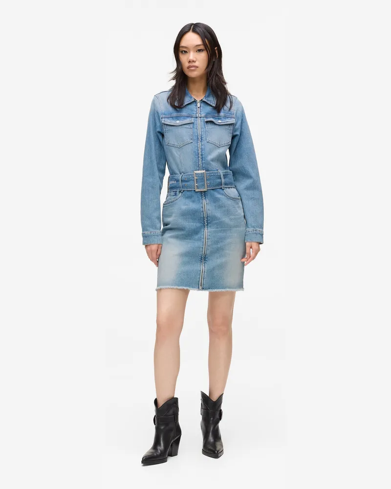 Karl Lagerfeld Jeanskleid Mit Gürtel, Damen, Visual Washed Blue, Größe Visual