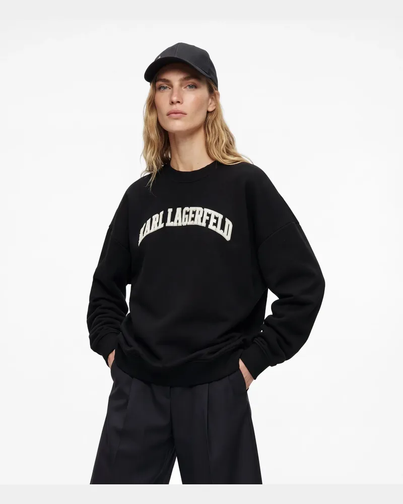 Karl Lagerfeld Sweatshirt Mit Collegiate-logo, Female, Schwarz, Size Black
