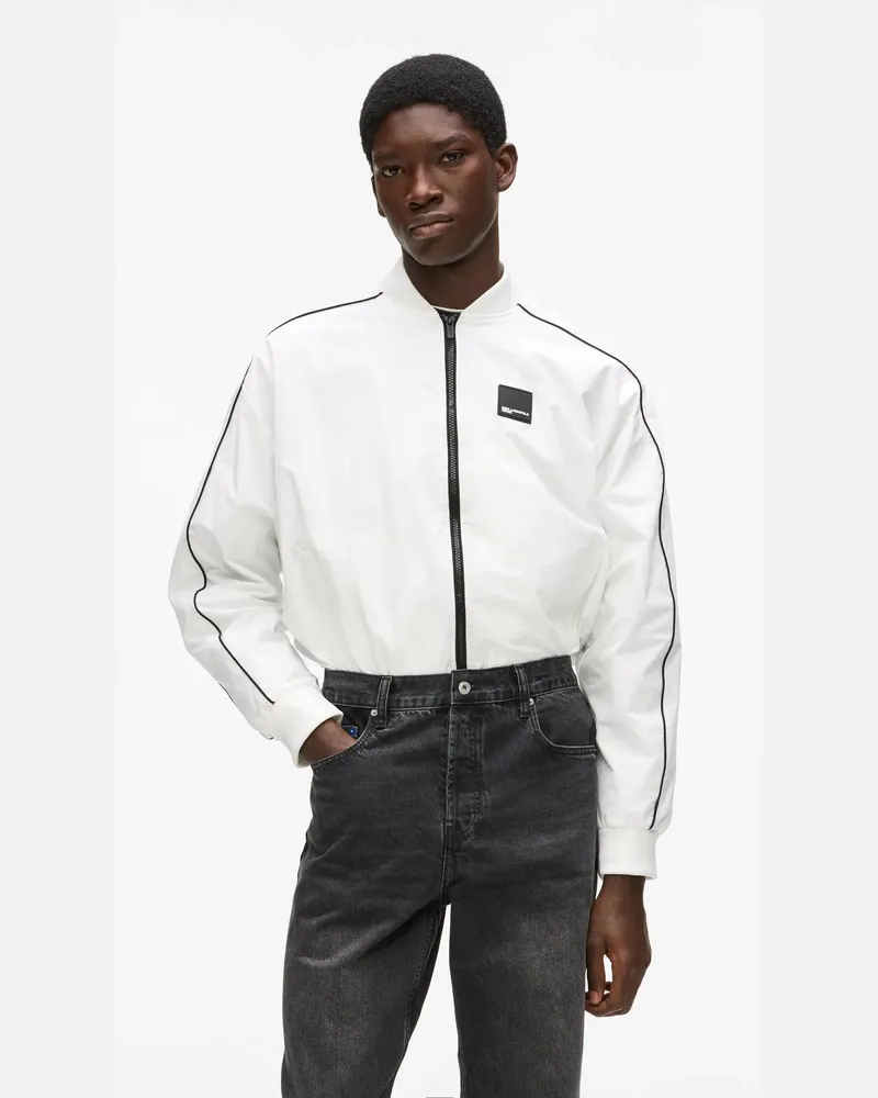 Karl Lagerfeld Leichte Bomberjacke, Herren, Weiss, Größe Weiss