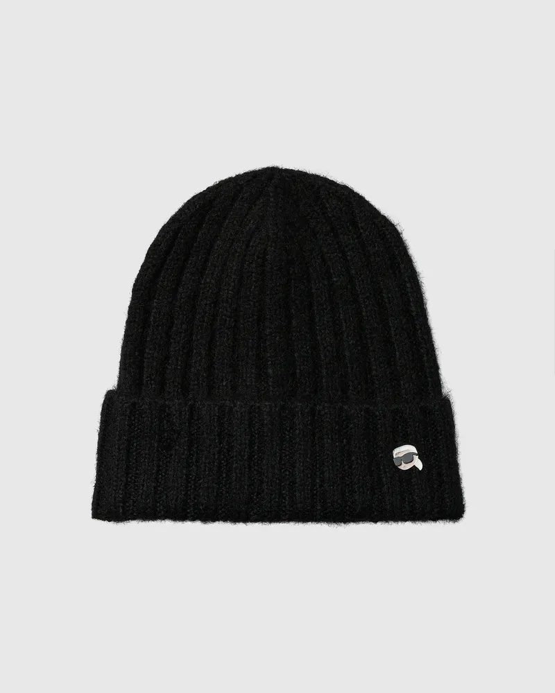 Karl Lagerfeld Ikon Mütze Mit Pin, Herren, Schwarz, Größe Schwarz