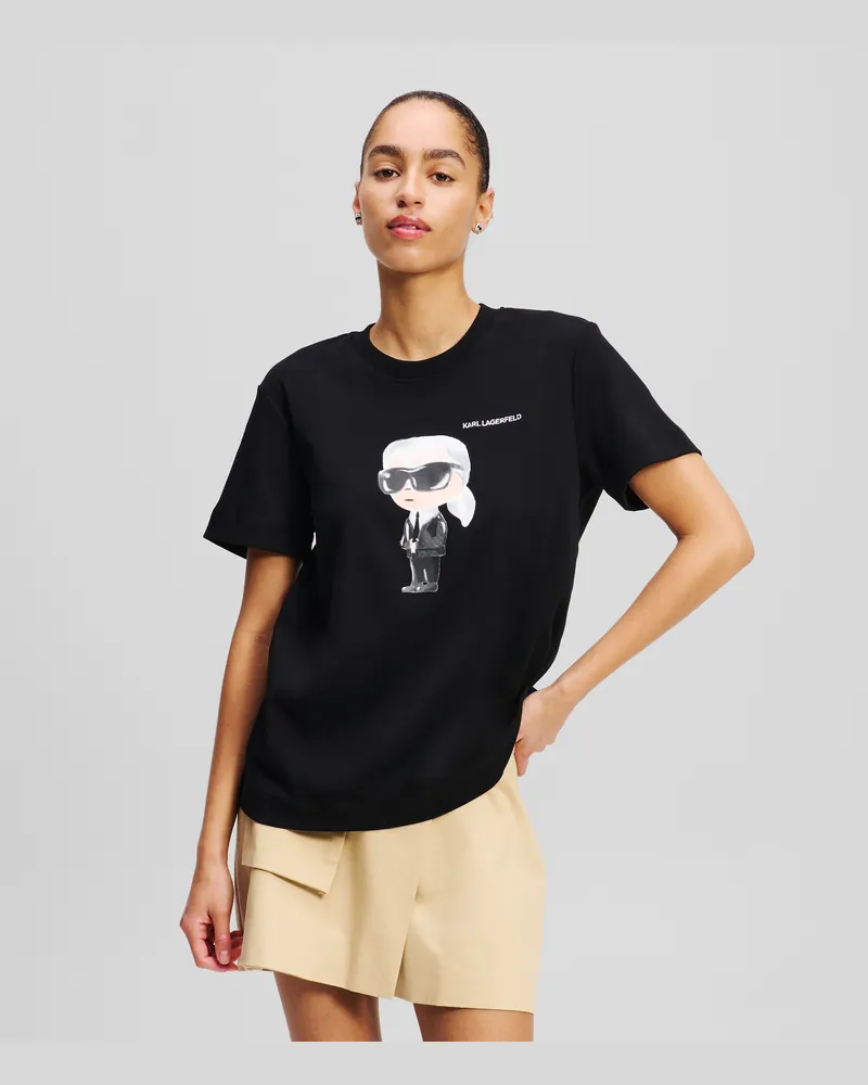 Karl Lagerfeld Ikon t-shirt, Frau, Schwarz, Größe Schwarz