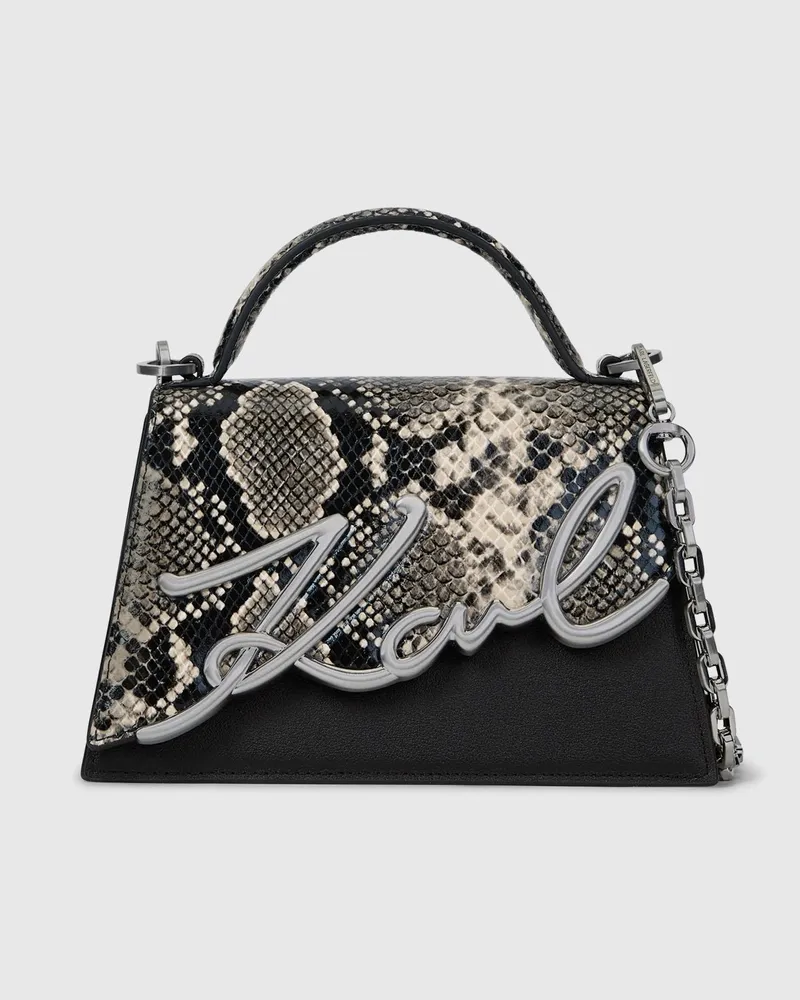 Karl Lagerfeld K/signature Kleine Python-umhängetasche, Damen, Natural Snake All Over Print, Größe Natural