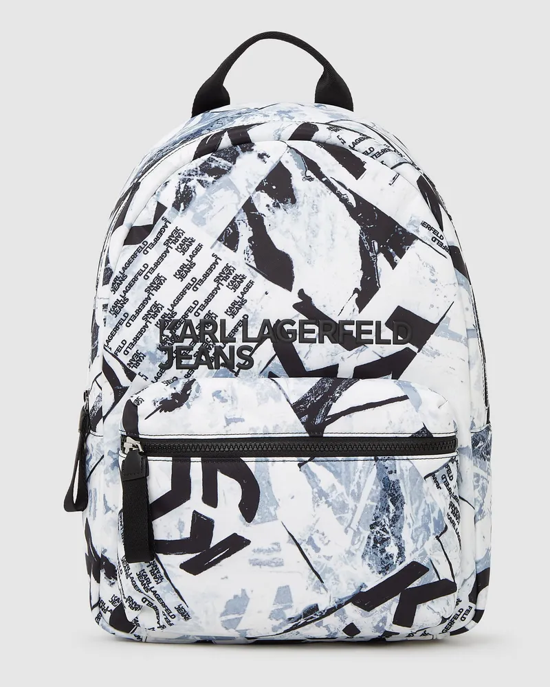 Karl Lagerfeld Rucksack Mit Allover-grafikprint, Herren, Urbane Textur Im Allover-print, Größe Urbane