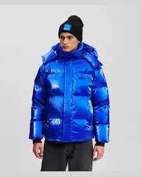 Karl Lagerfeld Klj glänzende Pufferjacke, Mann, Klj Blue Klj