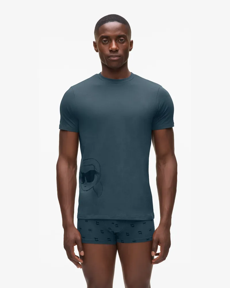 Karl Lagerfeld Ikon-pyjama-geschenkset, Herren, Mitternachtsmarineblau, Größe Mitternachtsmarineblau