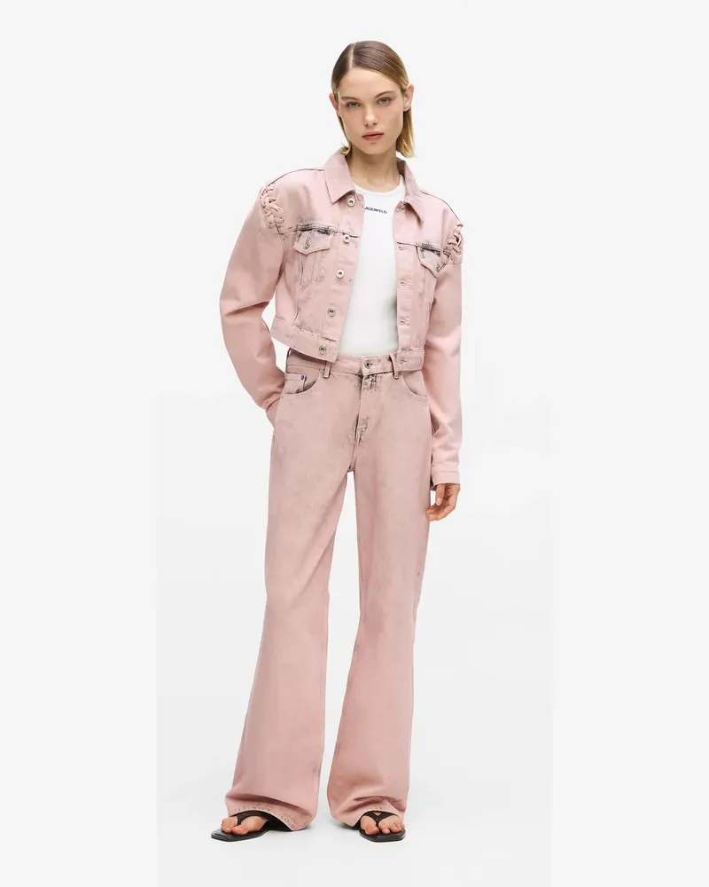 Karl Lagerfeld Jeans Mit Mittelhohem Bund, Entspannter Passform Und Tinten-effekt, Damen, Bonbon, Größe Bonbon