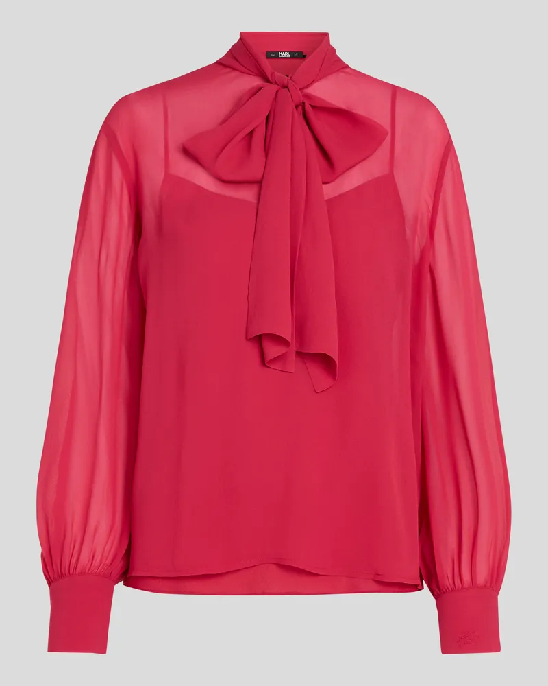 Karl Lagerfeld Bluse Mit Schleife, Frau, Persischrot, Größe Persischrot