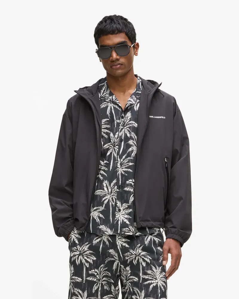 Karl Lagerfeld Kapuzenjacke Mit Reißverschluss, Herren, Schwarz, Größe Schwarz
