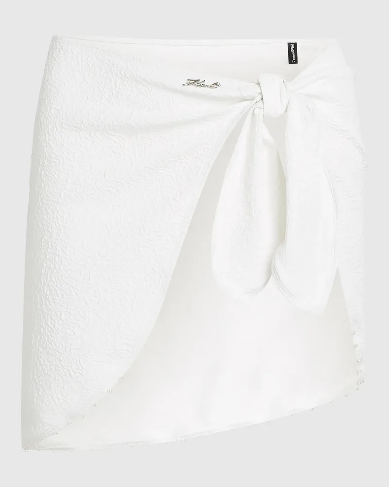 Karl Lagerfeld Strukturierter Pareo Mit Perlen, Damen, Cannoli Creme, Größe Cannoli