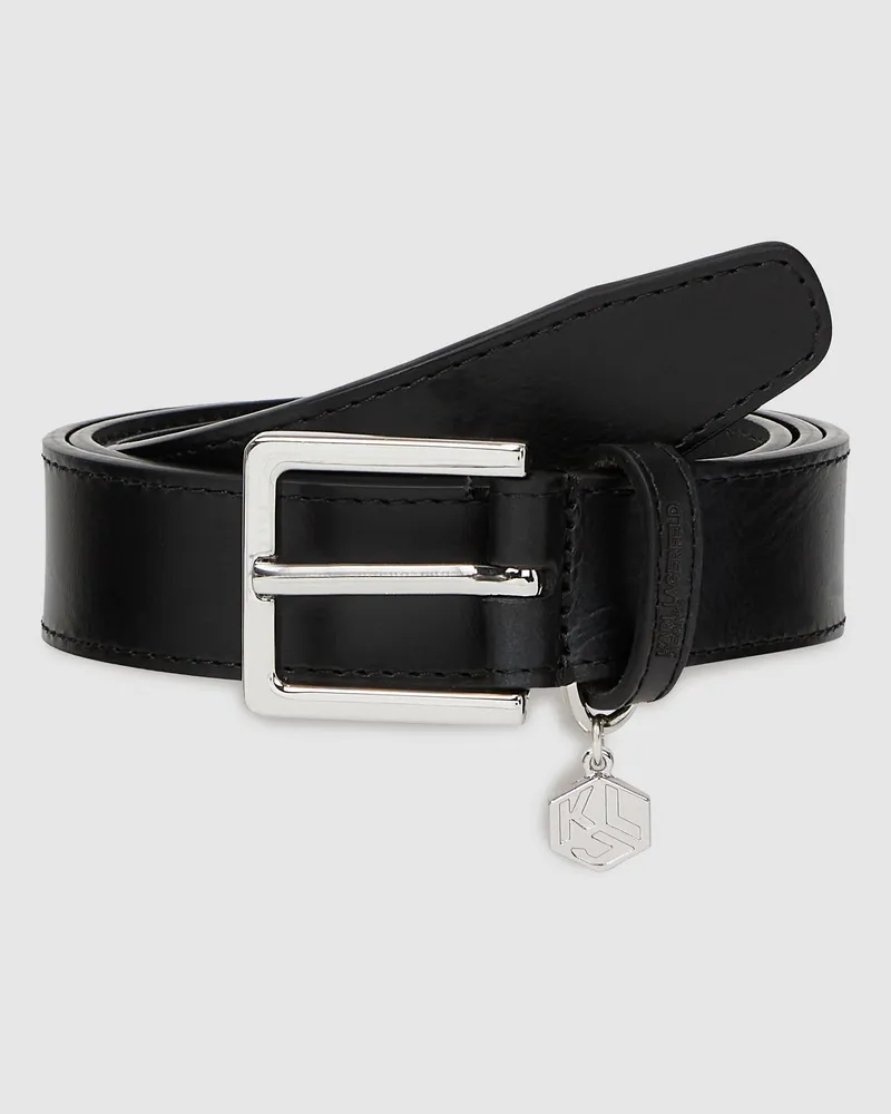 Karl Lagerfeld Logo-charme-gürtel, Damen, Schwarz, Größe Schwarz