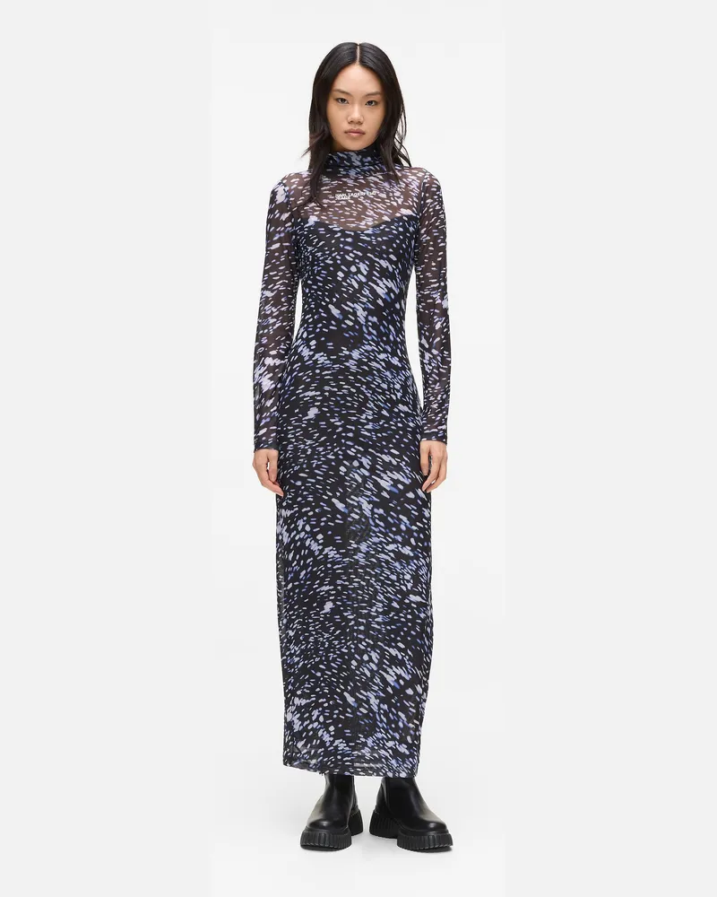 Karl Lagerfeld Mesh-kleid Mit All-over-print, Damen, Digital Light Allover-druck, Größe Digital