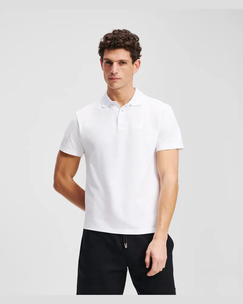 Karl Lagerfeld Karl Kameo Poloshirt, Mann, Weiss