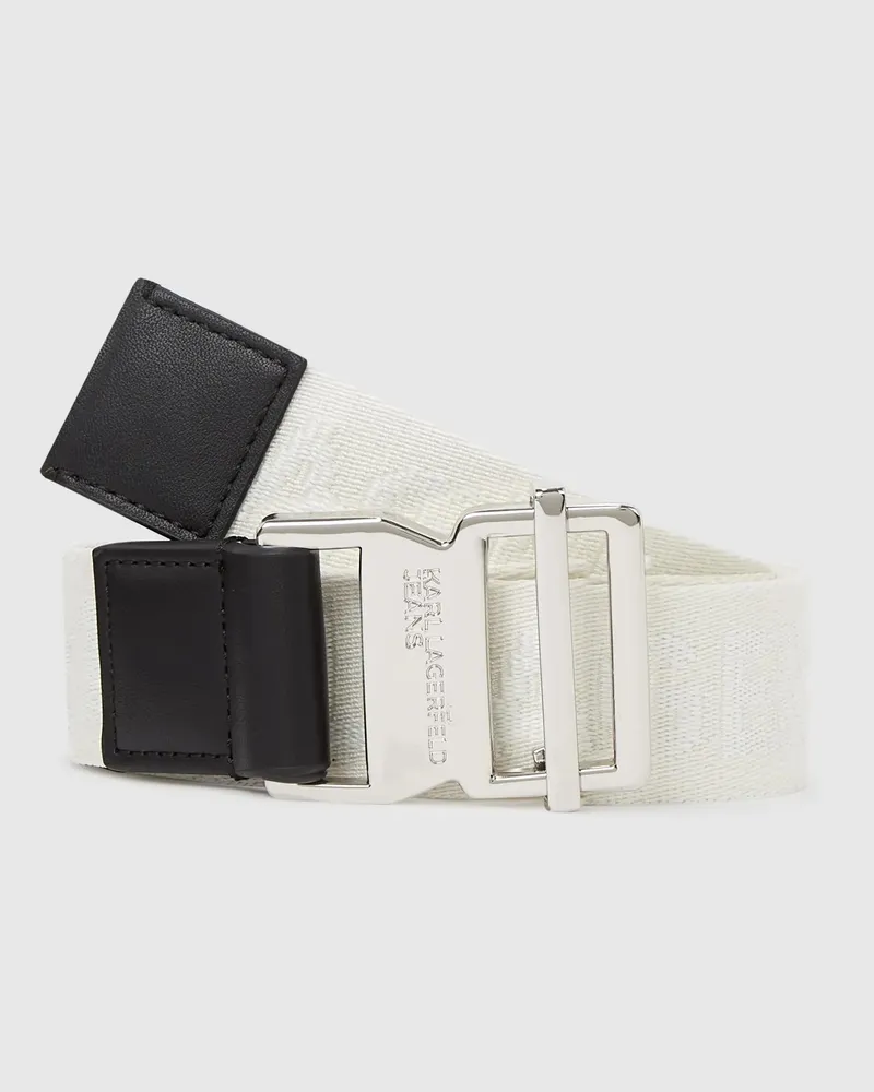 Karl Lagerfeld Gürtel Aus Gurtband Mit Logo, Damen, Weiss, Größe Weiss