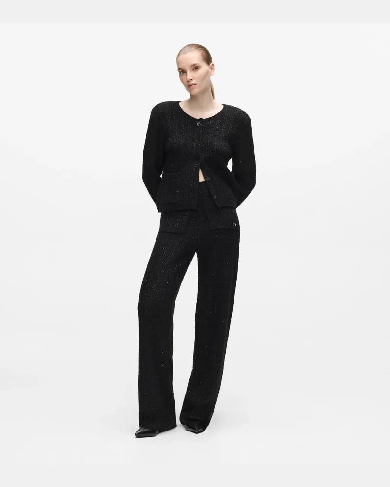 Karl Lagerfeld Bouclé-strickhose, Female, Schwarz, Size Black