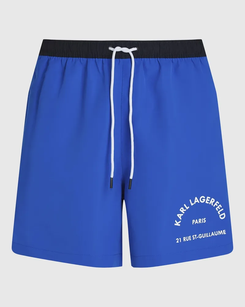 Karl Lagerfeld Rue St-guillaume Boardshorts Im Kontrastdesign, Herren, Java-friar Brown, Größe Java-friar