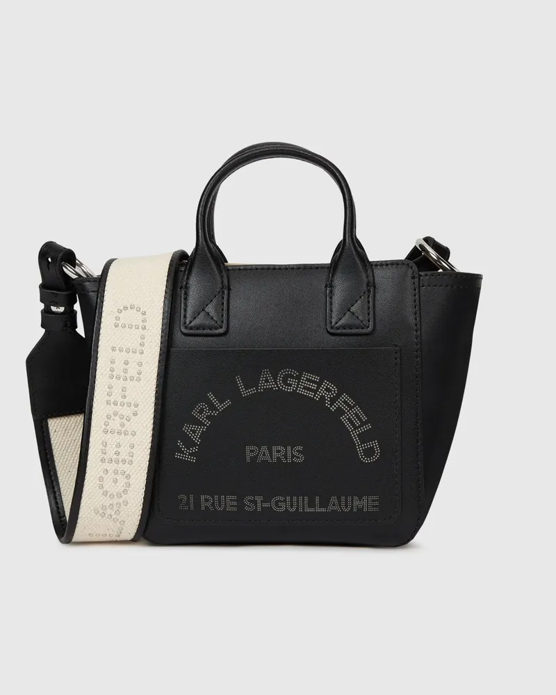 Karl Lagerfeld K/daily Mini-tote-bag Mit Fronttasche, Damen, Schwarz-nickel, Größe Schwarz-nickel
