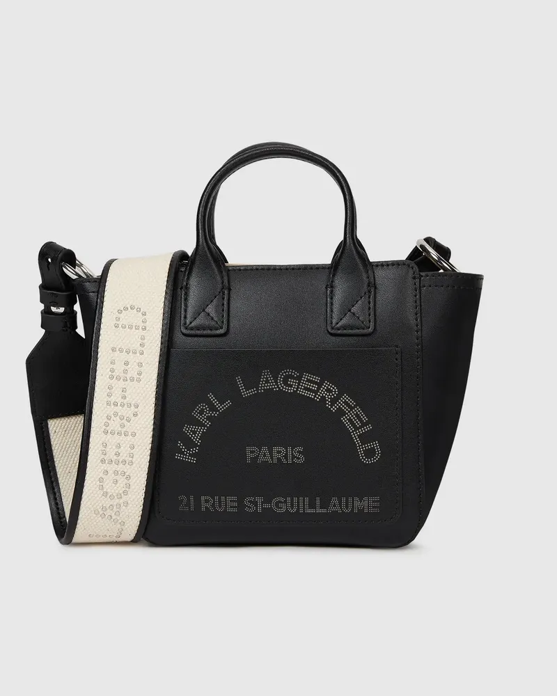 Karl Lagerfeld K/daily Mini-tote-bag Mit Fronttasche, Damen, Schwarz-nickel, Größe Schwarz-nickel