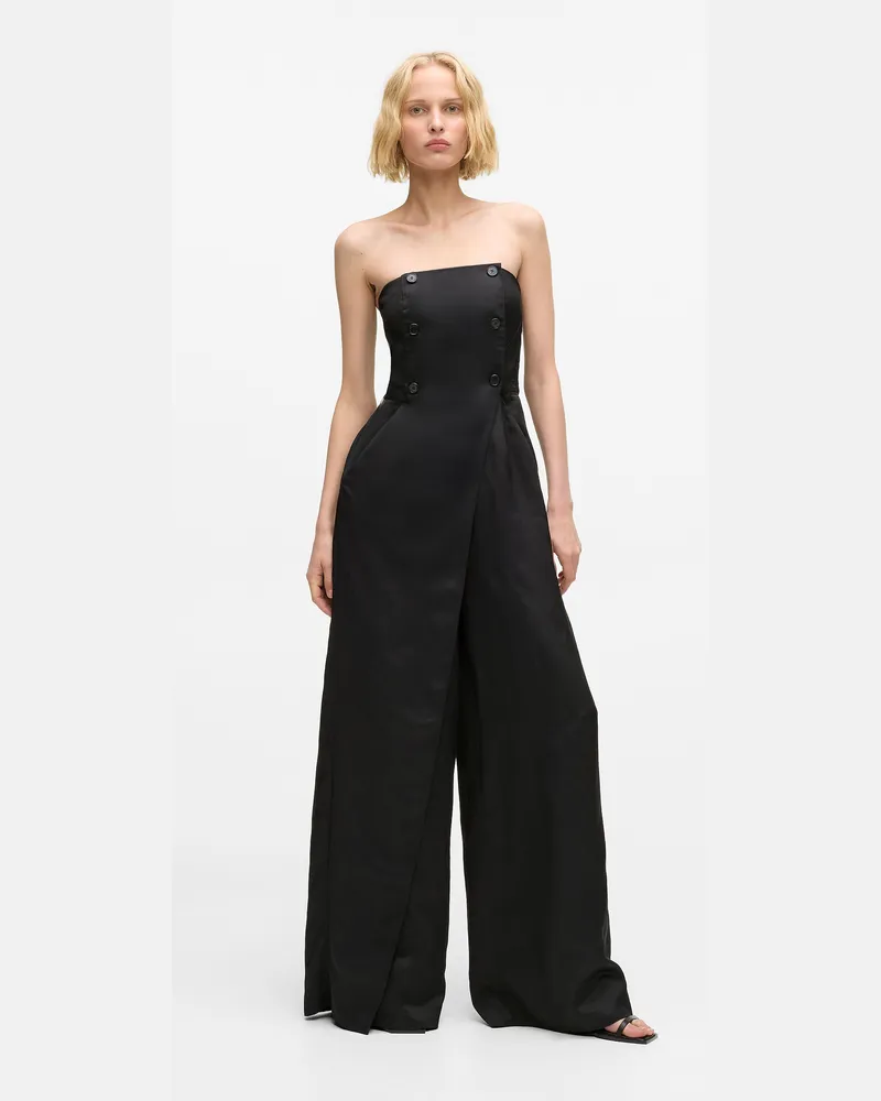 Karl Lagerfeld Taillierter Jumpsuit, Damen, Schwarz, Größe Schwarz