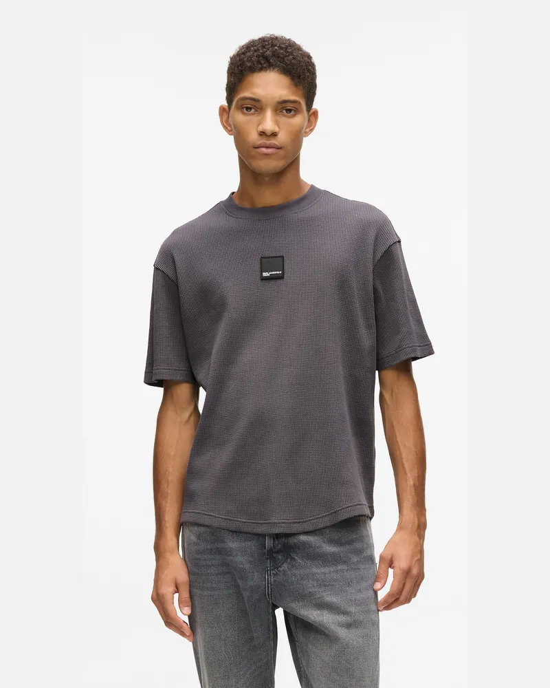 Karl Lagerfeld Waffel-t-shirt, Herren, Mauve, Größe Mauve