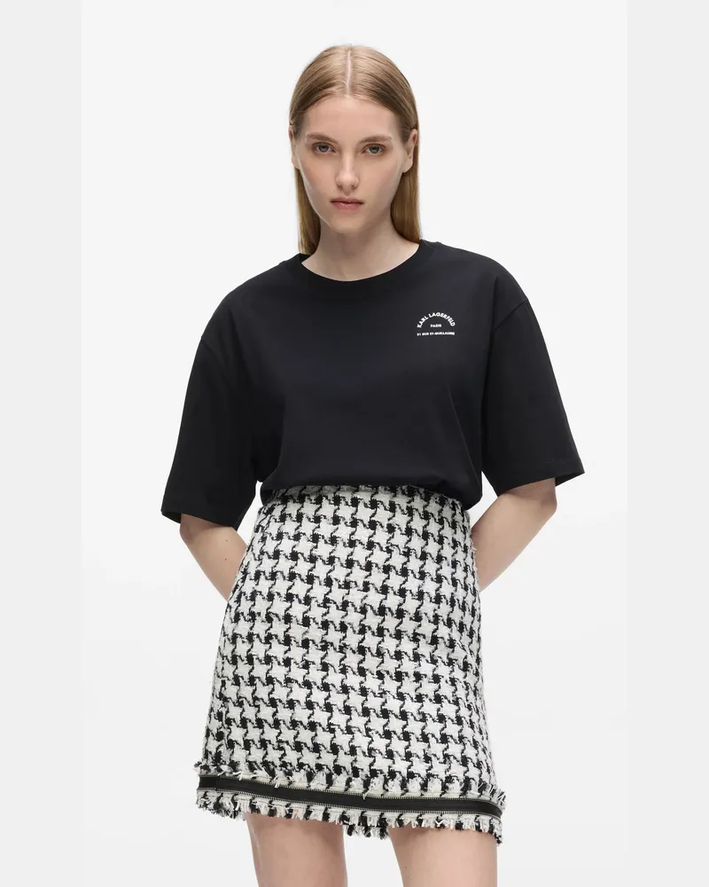 Karl Lagerfeld Rue St-guillaume Oversized-t-shirt, Damen, Schwarz, Größe Schwarz