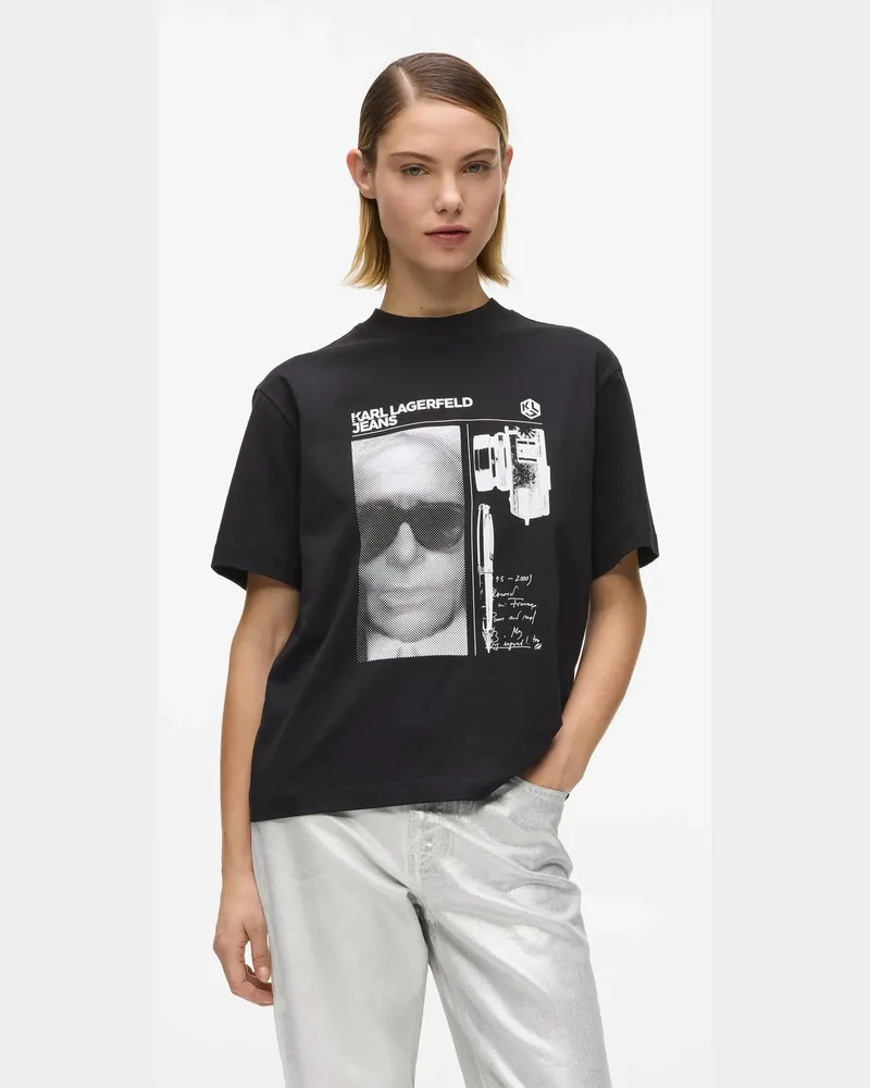 Karl Lagerfeld T-shirt Mit Karl-grafik-print, Damen, Schwarz, Größe Schwarz