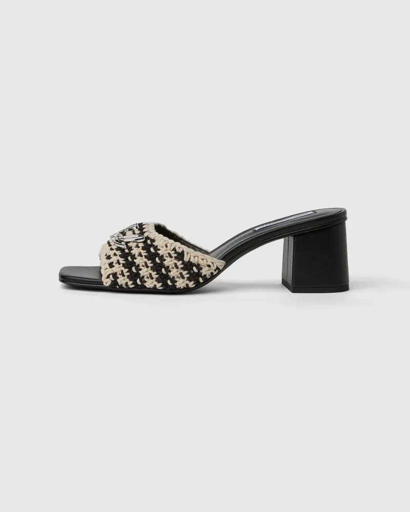 Karl Lagerfeld Plaza Ii Sandalen Mit Häkelriemen Und Absatz, Damen, Schwarz, Größe Schwarz