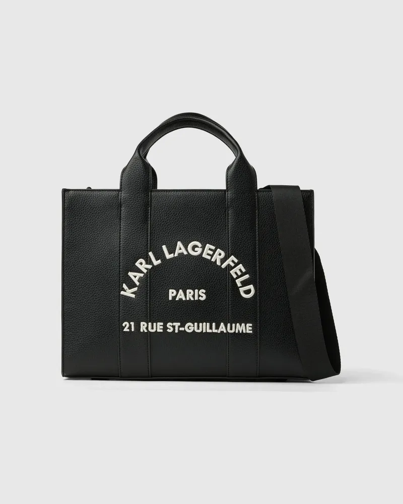 Karl Lagerfeld Rue St-guillaume Mittelgroße Tote Bag, Damen, Weiss/schwarz, Größe Weiss