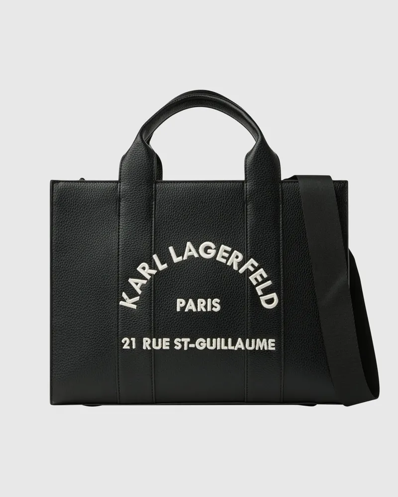 Karl Lagerfeld Rue St-guillaume Mittelgroße Tote Bag, Damen, Weiss/schwarz, Größe Weiss