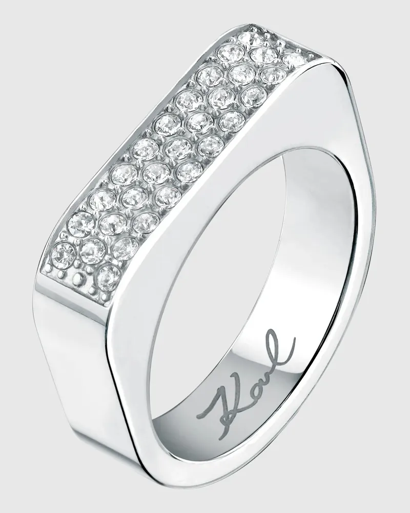 Karl Lagerfeld Ketten-pavé-ring, Damen, Silver, Größe Silver