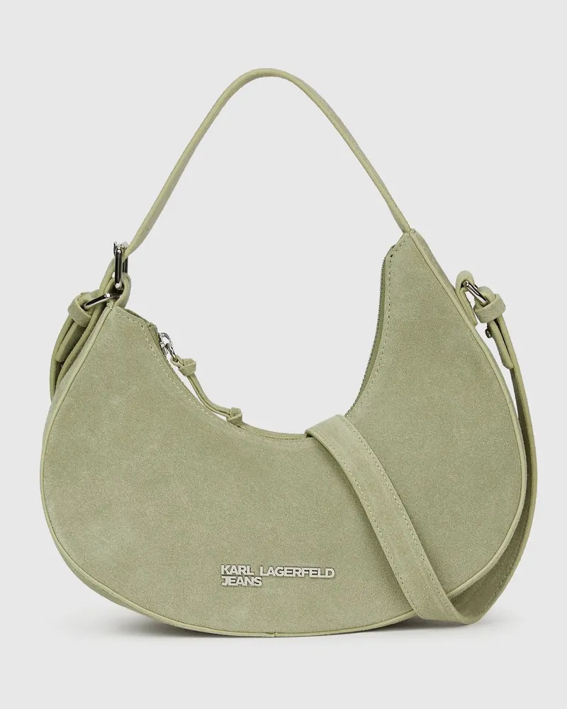 Karl Lagerfeld Abgerundete Wildledertasche Mit Tragegriff Oben, Female, Tee, Size Green