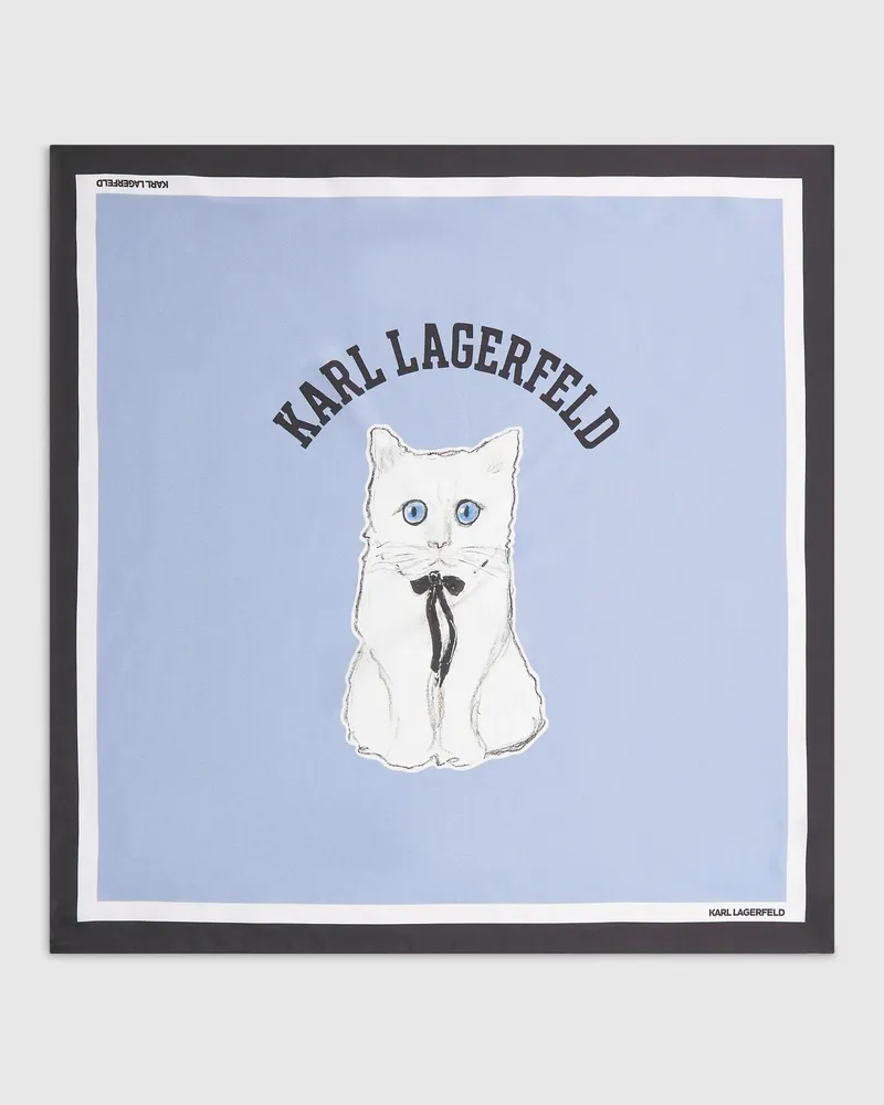 Karl Lagerfeld Ikon Choupette Seidenschal, Female, Kentucky Blau, Size Blue