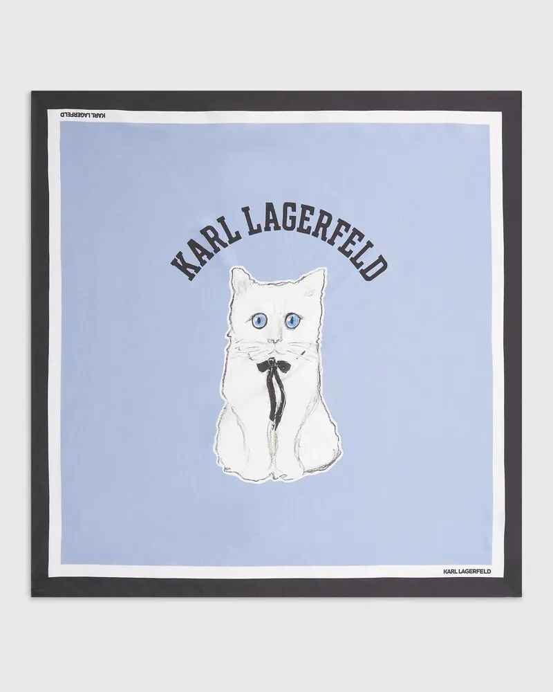 Karl Lagerfeld Ikon Choupette Seidenschal, Female, Kentucky Blau, Size Blue