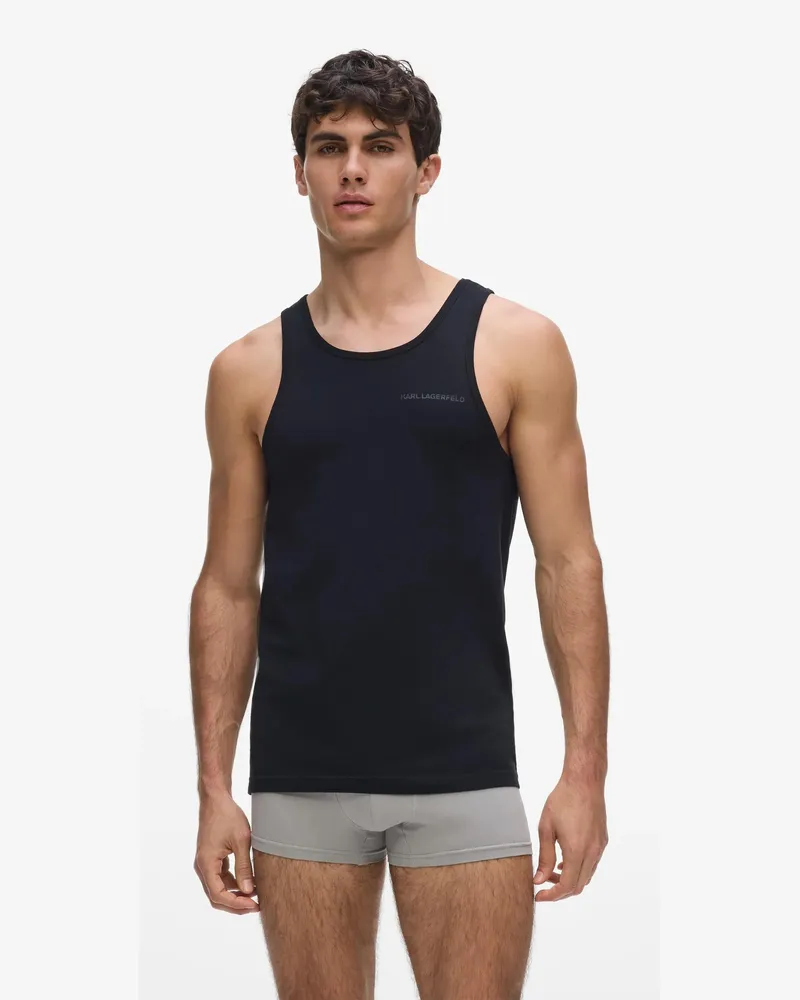 Karl Lagerfeld Logo-tanktop – 2er-set, Herren, Weiss/schwarz, Größe Weiss