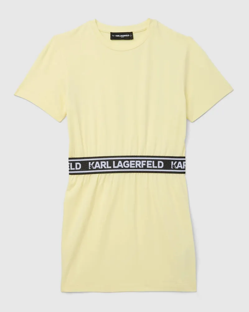 Karl Lagerfeld T-shirt-kleid Mit Logoband Für Mädchen, Gelb, Größe Gelb