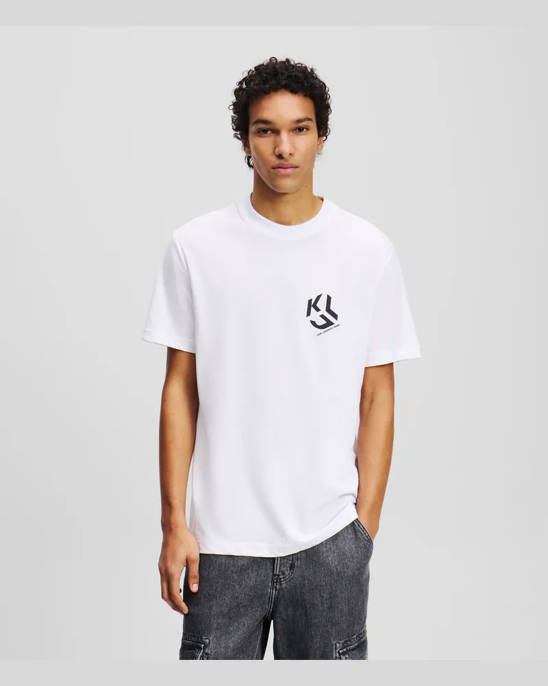 Karl Lagerfeld Monogram T-shirt, Mann, Weiss, Größe Weiss
