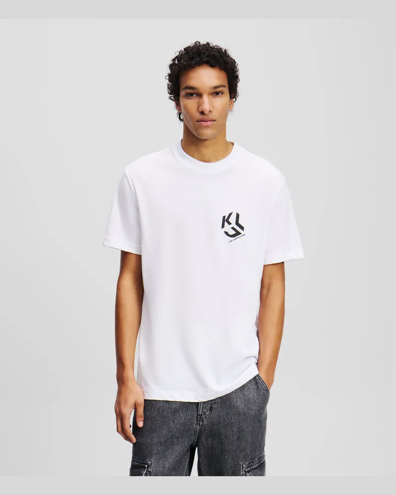 Karl Lagerfeld Monogram T-shirt, Herren, Weiss, Größe Weiss